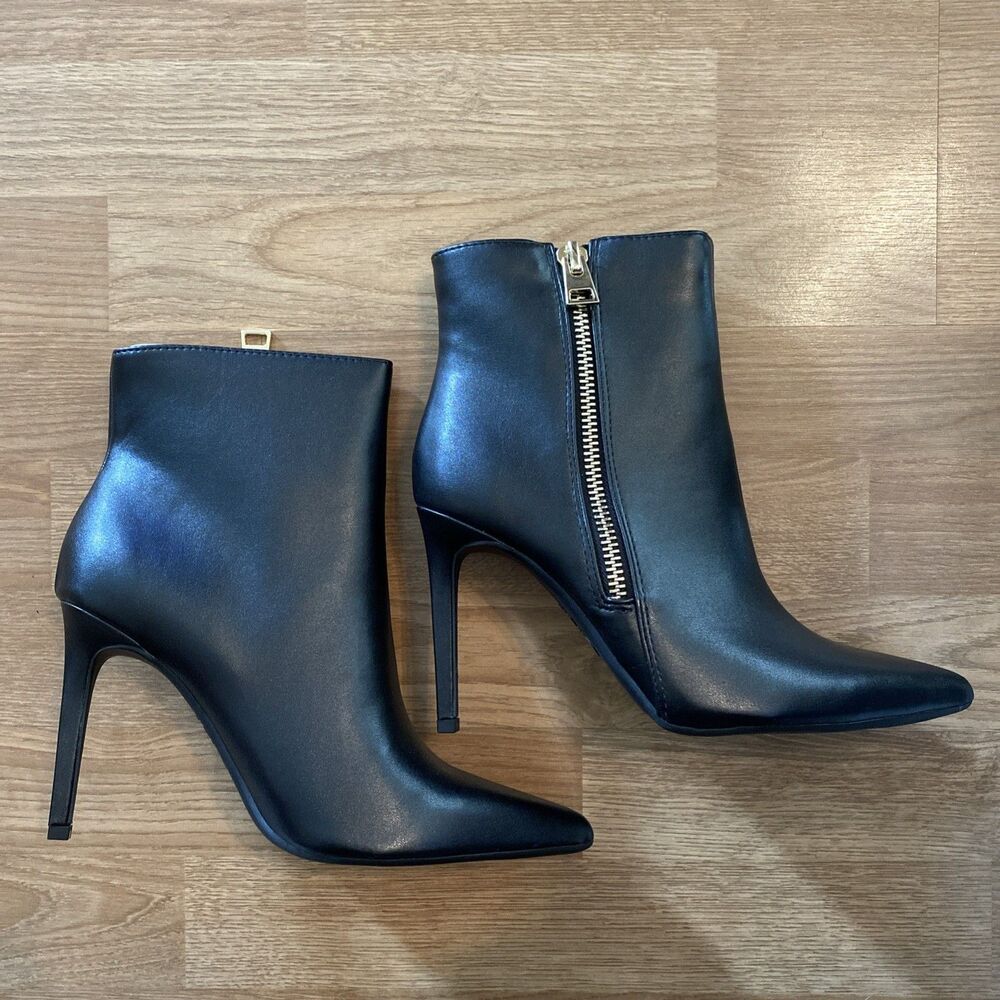 I.n.c. International Concepts Women's Sarishaa Zip Booties Black Smooth 9.5M New - Picture 7 of 11